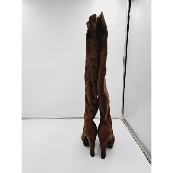 Dream Pairs Taupe Thigh High chunky platform high heel boots 6 - Picture 4 of 8